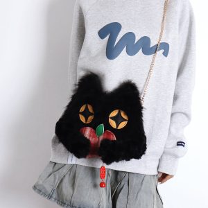 Cute Crossbody Bag with Hugging Cat Design, Adorable New Year Gift, Trendy Korean Style Accessory for Cat Lovers