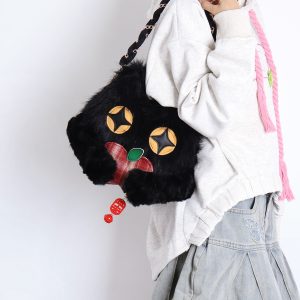 Cute Crossbody Bag with Hugging Cat Design, Adorable New Year Gift, Trendy Korean Style Accessory for Cat Lovers