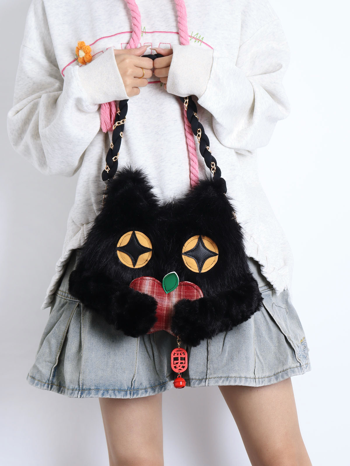 Cute Crossbody Bag with Hugging Cat Design, Adorable New Year Gift, Trendy Korean Style Accessory for Cat Lovers Cute Crossbody Bag with Hugging Cat Design, Adorable New Year Gift, Trendy Korean Style Accessory for Cat Lovers