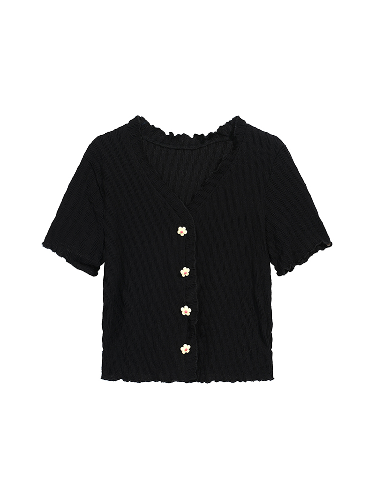 Cute Plus Size Knitted Cardigan - Fresh Design Button Short Sleeve Top for Slimming Style Cute Plus Size Knitted Cardigan - Fresh Design Button Short Sleeve Top for Slimming Style