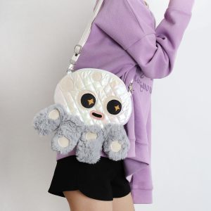 Cute Soft Plush Octopus Crossbody Bag - Fashionable Compact Underarm Bag in Korean Style, Versatile for Everyday Use