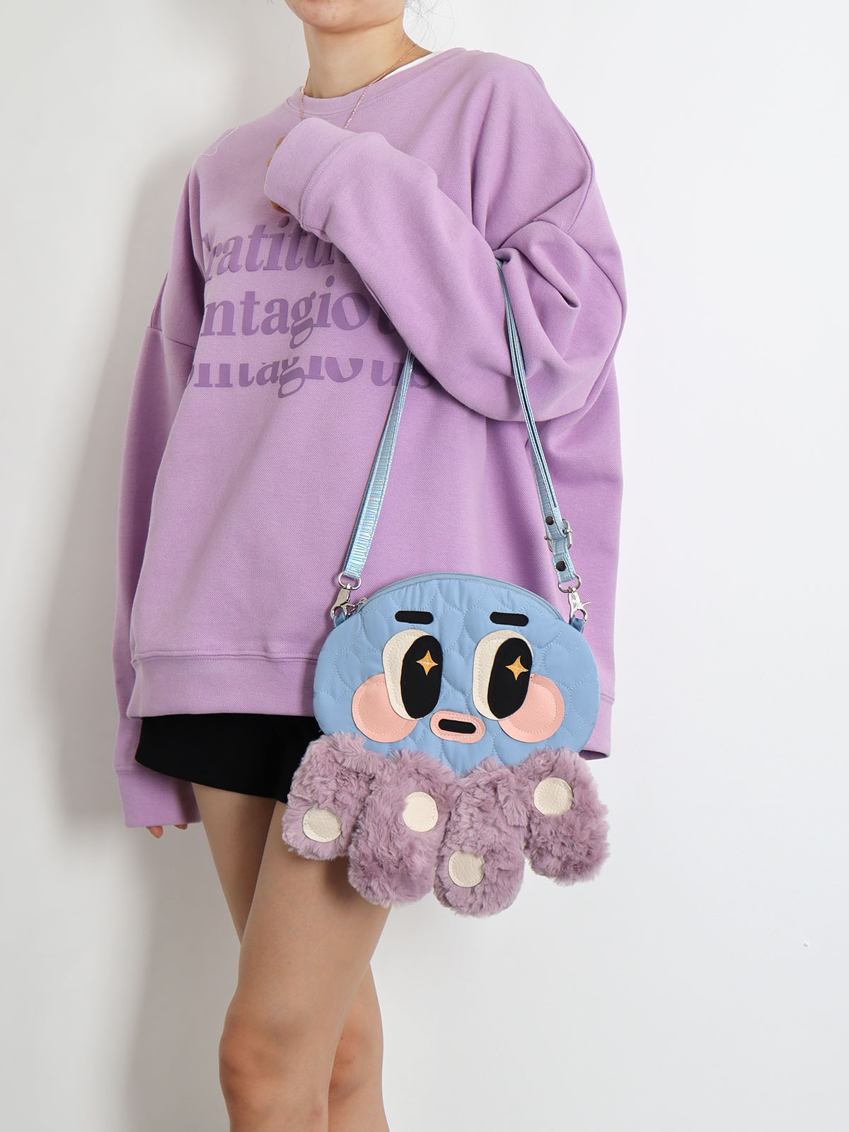 Cute Soft Plush Octopus Crossbody Bag - Fashionable Compact Underarm Bag in Korean Style, Versatile for Everyday Use Cute Soft Plush Octopus Crossbody Bag - Fashionable Compact Underarm Bag in Korean Style, Versatile for Everyday Use