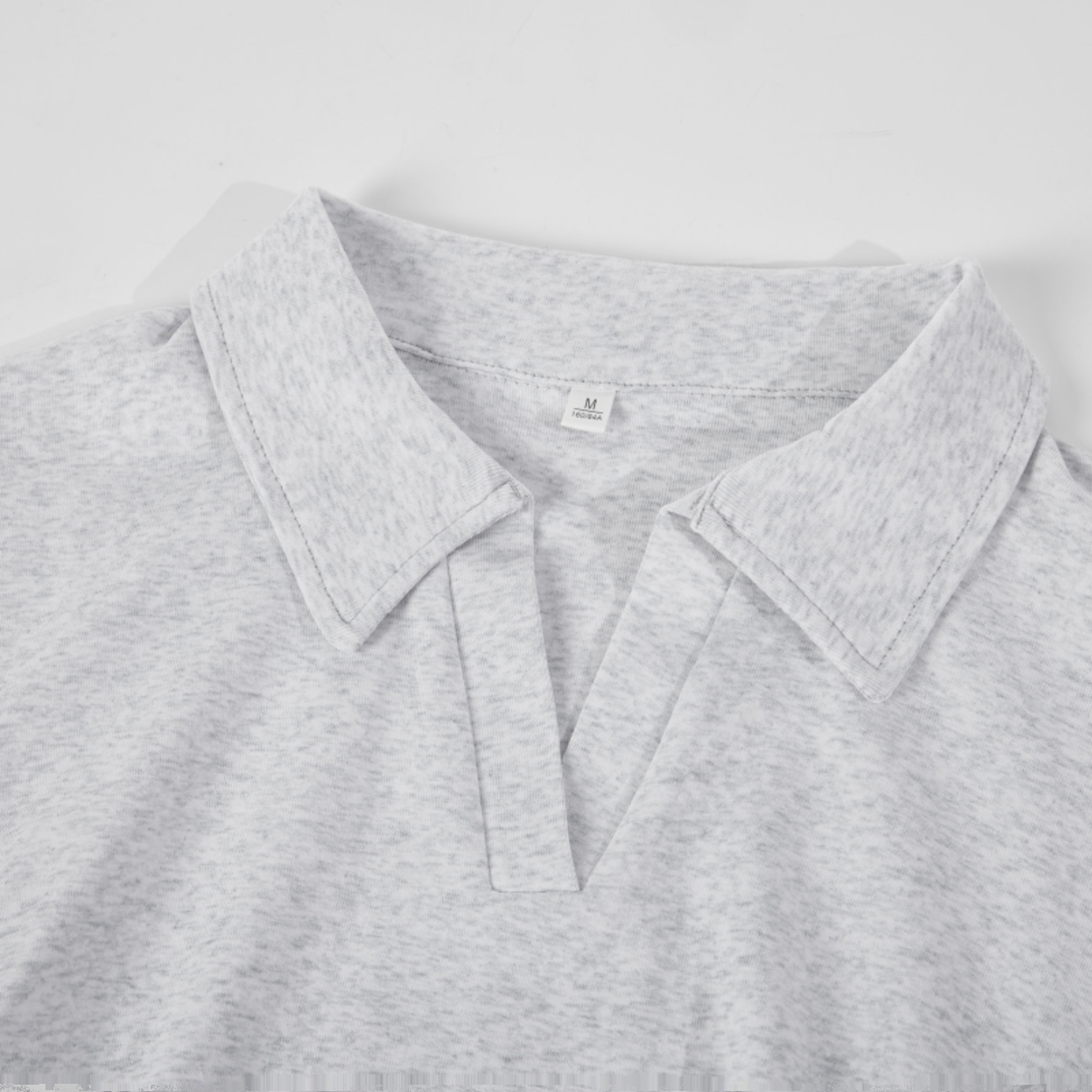 Dark Gray Women's Short Sleeve Polo Collar T-Shirt with Gathered Waist and Irregular Hem - Summer Essential, Trendy Casual Wear