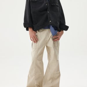 Deconstructed Patchwork Design Casual Pants for Men - 2025 Spring Collection Loose Wide-Leg Work Pants