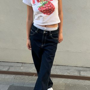 Deep Roast Black Blue Lazy Workwear Jeans - Casual 90s Style Chillin' Denim for Effortless Everyday Look