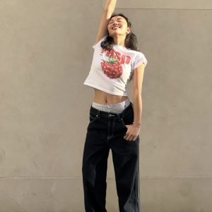 Deep Roast Black Blue Lazy Workwear Jeans - Casual 90s Style Chillin' Denim for Effortless Everyday Look