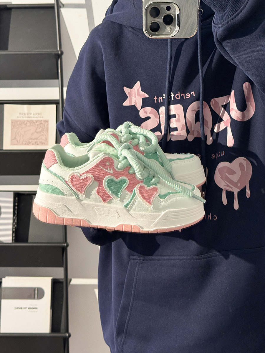 Denim Blue Board Shoes for Women - Trendy Thick-Soled Sneakers, Breathable Spring/Summer Sports Footwear Denim Blue Board Shoes for Women - Trendy Thick-Soled Sneakers, Breathable Spring/Summer Sports Footwear