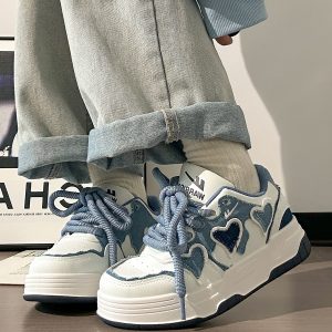 Denim Blue Board Shoes for Women - Trendy Thick-Soled Sneakers, Breathable Spring/Summer Sports Footwear