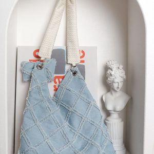 Denim Plaid Cat Shoulder Crossbody Bag - Original Design, Cute and Stylish, Ideal for Casual and Y2K Fashion Enthusiasts