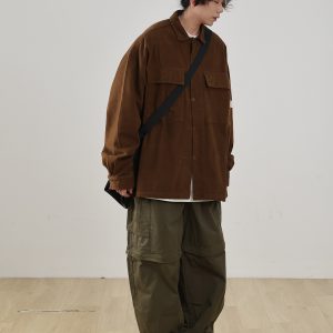 Detachable Two-Way Japanese Style Work Pants for Men - Loose Fit, Functional Straight-Leg Casual Pants