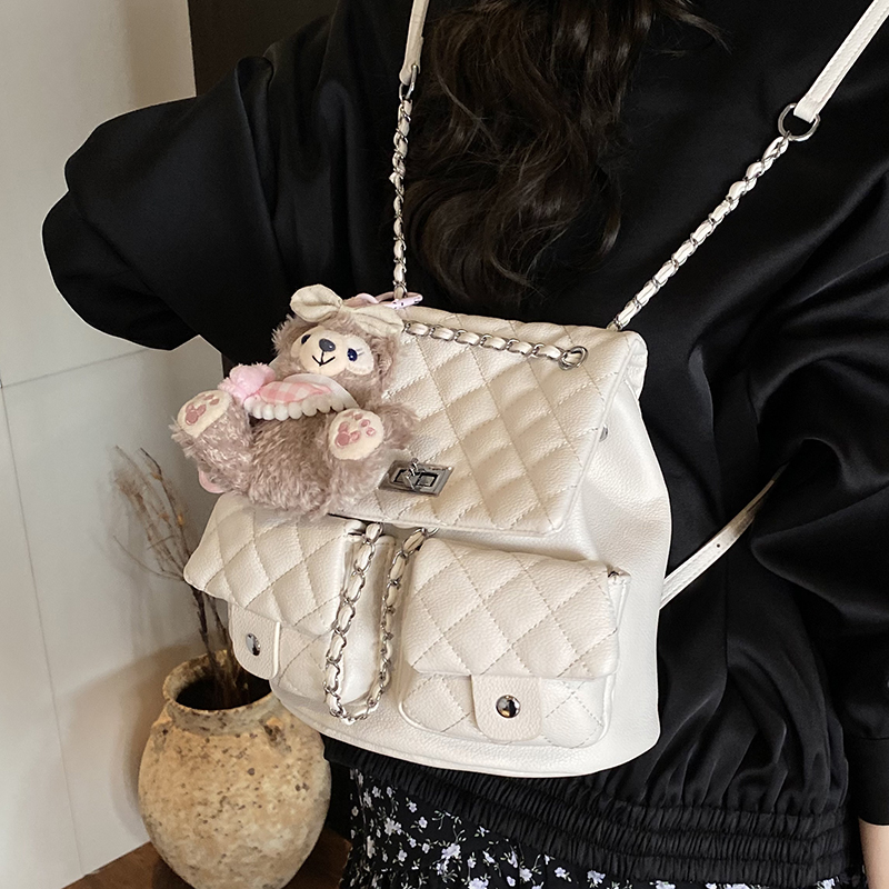 Diamond-Pattern Chain Mini Backpack for Women - Trendy 2025 Chanel-Style Versatile High-End Small Bag