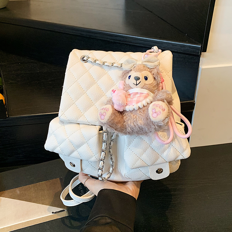 Diamond-Pattern Chain Mini Backpack for Women - Trendy 2025 Chanel-Style Versatile High-End Small Bag Diamond-Pattern Chain Mini Backpack for Women - Trendy 2025 Chanel-Style Versatile High-End Small Bag