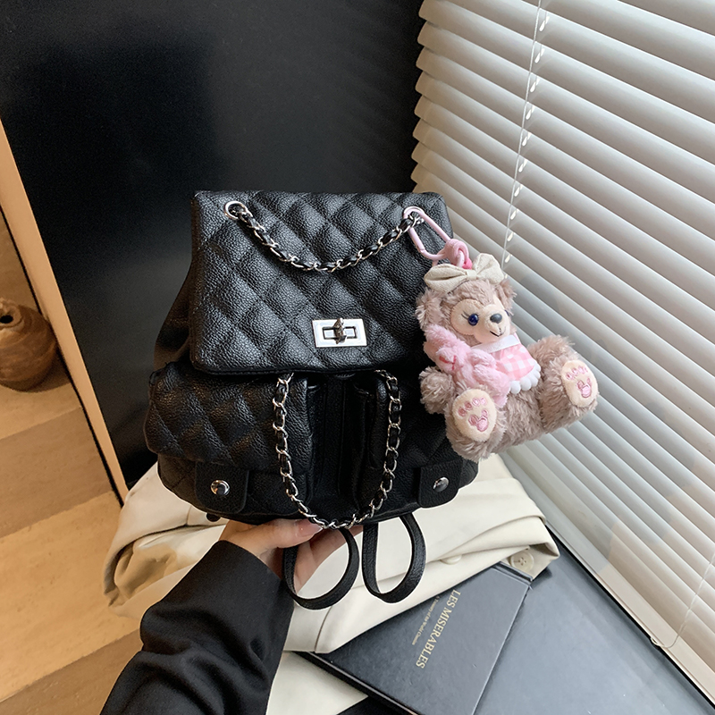 Diamond-Pattern Chain Mini Backpack for Women - Trendy 2025 Chanel-Style Versatile High-End Small Bag