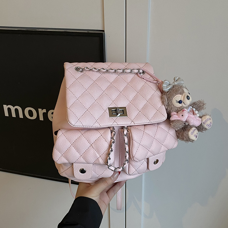 Diamond-Pattern Chain Mini Backpack for Women - Trendy 2025 Chanel-Style Versatile High-End Small Bag Diamond-Pattern Chain Mini Backpack for Women - Trendy 2025 Chanel-Style Versatile High-End Small Bag