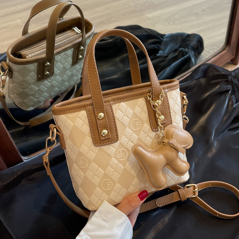 Diamond-Patterned Tote Bucket Bag for Women - Versatile Small Crossbody Shoulder Bag 2025 Fashion Trend