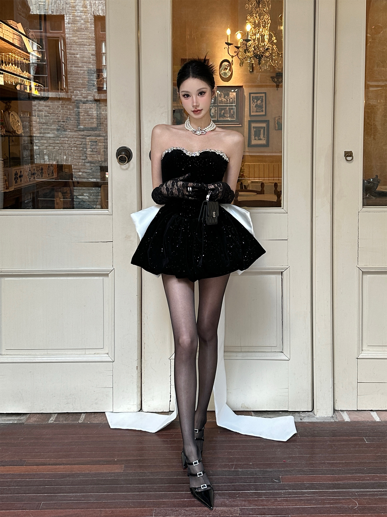 Disney Princess Big Bow Rhinestone Strapless Dress - 2024 Spring/Summer Collection, Y2K Inspired, Perfect for Special Occasions Disney Princess Big Bow Rhinestone Strapless Dress - 2024 Spring/Summer Collection, Y2K Inspired, Perfect for Special Occasions