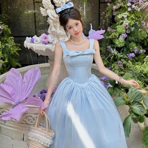 Disney Princess Umbrella Skirt Dress for Girls - Light Evening Birthday Dress with Fishbone Design - Perfect for Magical Parties