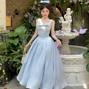 Disney Princess Umbrella Skirt Dress for Girls - Light Evening Birthday Dress with Fishbone Design - Perfect for Magical Parties