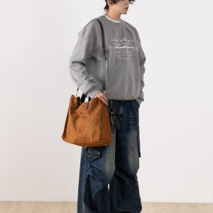 Distressed Straight Leg Retro Workwear Jeans for Men - Versatile Loose Fit Long Pants for Casual 90s Style