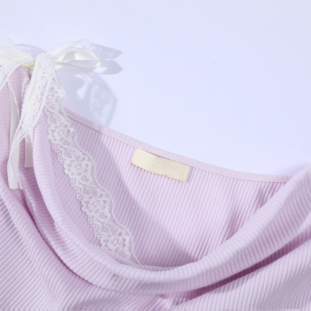 Dopamine Yellow Ruffled Short Sleeve T-Shirt for Women, Lace Trim Fake Two-Piece Top, Summer 90s Y2K Style