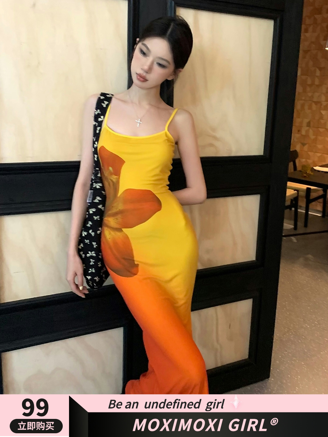 Ecological Gradient Floral Fishtail Dress - Reversible Design, 3D Flower Details, Perfect for Sunset Strolls, Y2K Style Ecological Gradient Floral Fishtail Dress - Reversible Design, 3D Flower Details, Perfect for Sunset Strolls, Y2K Style