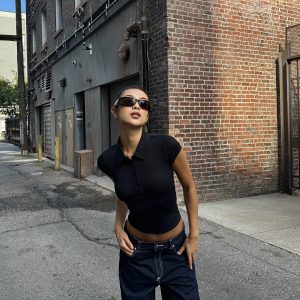 Elastic Chest Support and Waist Shaping Polo in Soft Wrapping Fabric for Instant Firmness - Perfect for Casual and Active Wear