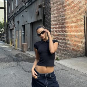 Elastic Chest Support and Waist Shaping Polo in Soft Wrapping Fabric for Instant Firmness - Perfect for Casual and Active Wear