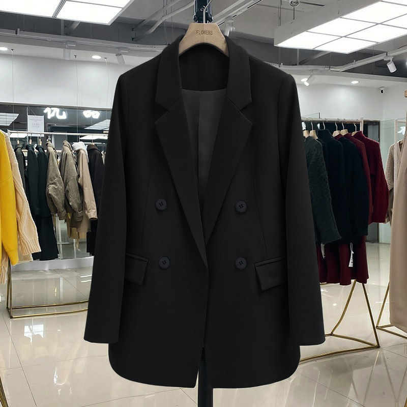 Elegant Black Suit Jacket for Women - Slim-Fit, Versatile Design for Autumn 2025, Perfect for Petite Sizes