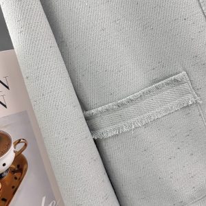 Elegant Blue Cool-Toned Women's Jacket - Small Fragrance Style Short Commuter Top for Spring and Autumn 2025 Fashion