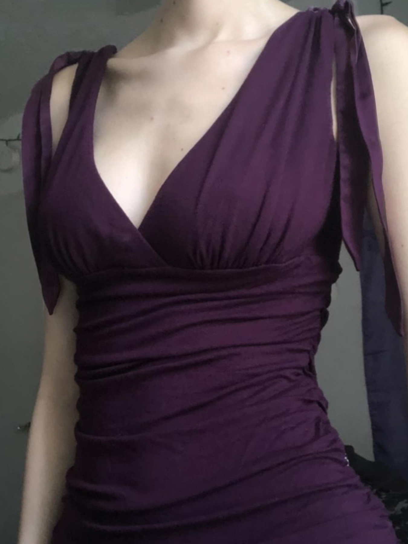 Elegant Charm Purple Low-Cut Pleated Vest for Women - Retro Waist-Defining Bust Tie French Style Top Elegant Charm Purple Low-Cut Pleated Vest for Women - Retro Waist-Defining Bust Tie French Style Top