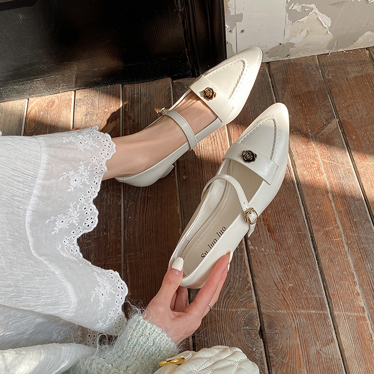 Elegant Chinese-Style Vintage Mid-Heel Shoes for Women - Handmade Genuine Leather Deer and Nara Commuting Footwear