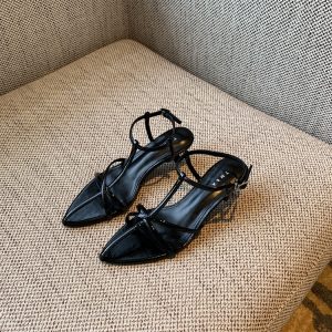 Elegant French Pointed Toe Stiletto Sandals for Women - 2025 New Style Cross Strap Summer Commuting Shoes