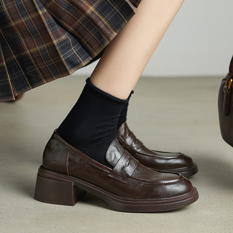 Elegant French-Style Mary Jane Loafers for Women - Versatile Comfortable Single Shoes