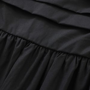 Elegant Goddess Long Black Dress - French Style Vacation Sling Dress for Summer 2025 Women's Fashion