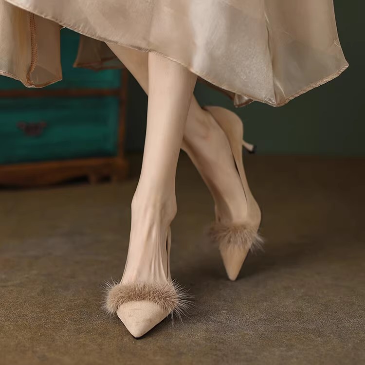 Elegant Italian Pointed Toe Stiletto Heels in Genuine Leather Suede - Women's Fashionable High Heels for Chic Style