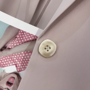 Elegant Nude Pink Blazer Jacket for Women - Thin Summer Style with Three-Quarter Sleeves, Trendy Fashion 2025