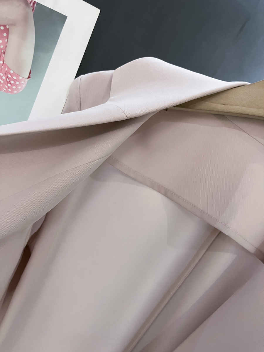 Elegant Nude Pink Blazer Jacket for Women - Thin Summer Style with Three-Quarter Sleeves, Trendy Fashion 2025 Elegant Nude Pink Blazer Jacket for Women - Thin Summer Style with Three-Quarter Sleeves, Trendy Fashion 2025