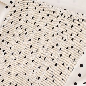Elegant Off-White Polka Dot Dress for Women - French Style Long Dress, Summer 2025 Fashion, Chic and Sophisticated Look