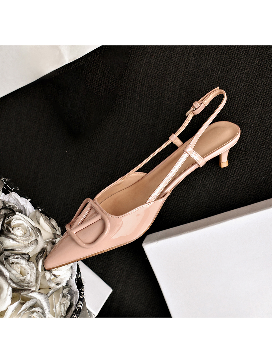 Elegant Pointed Toe High Heels for Women - Sheepskin Thin Heels, French Niche Design, V Family Backless Sandals for Summer Elegant Pointed Toe High Heels for Women - Sheepskin Thin Heels, French Niche Design, V Family Backless Sandals for Summer