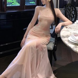 Elegant Strapless Mermaid Tulle Slip Dress for Women - Flawless Beauty Pink Floral Design, Slim Fit, Perfect for Formal Events