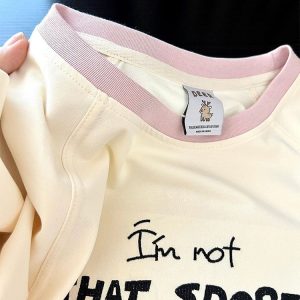 Embroidered Cartoon Color-Blocking Short-Sleeve T-Shirt for Women - Summer 2023 Trendy Cotton Top