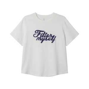 Embroidered Letter Short Sleeve T-Shirt for Women - Loose Slim Fit Spring Summer 2025 - Trendy Casual Style