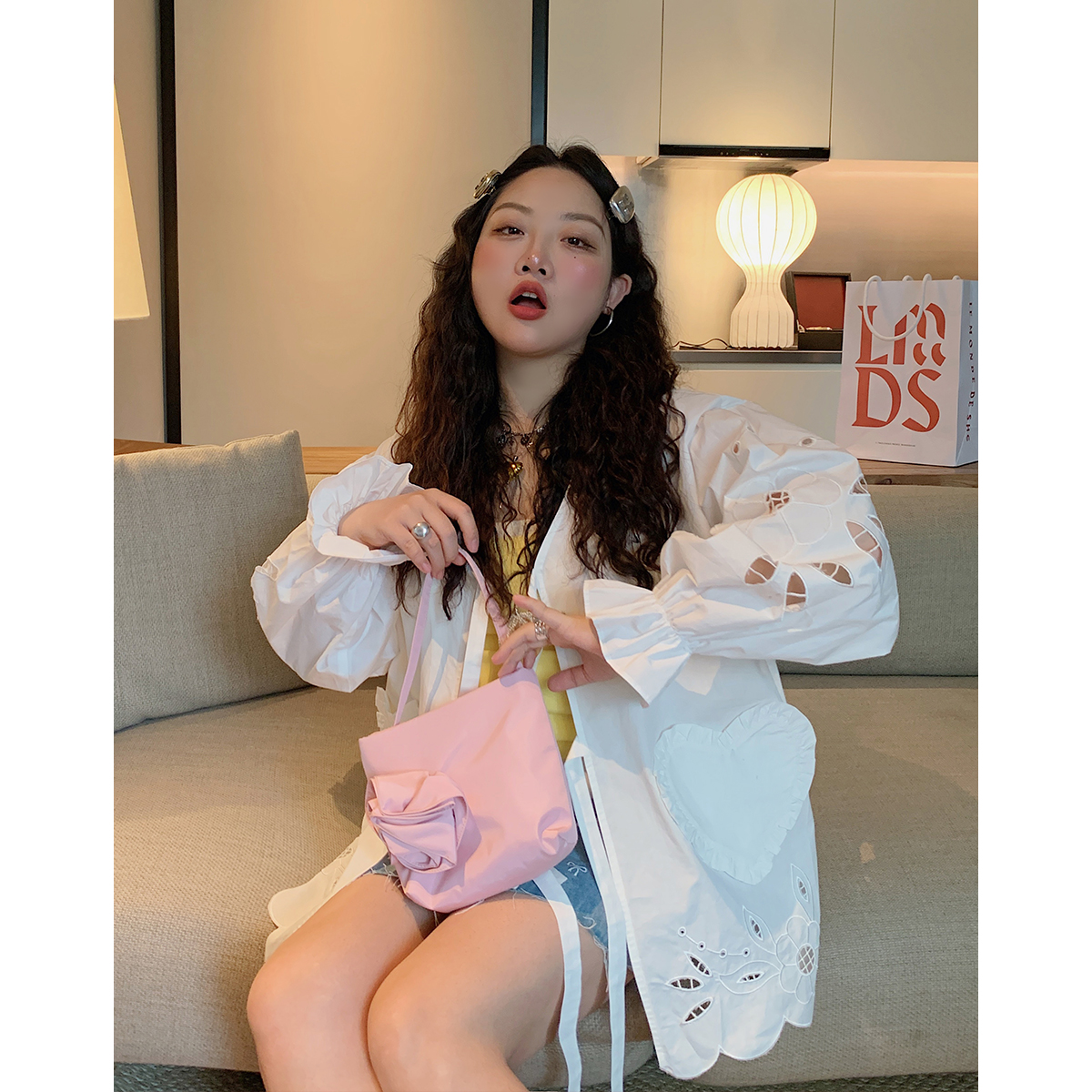 Embroidered Pocket Shirt Jacket for Women - Unique Spring Summer 2025 Fashion Top, Age-Reducing Style