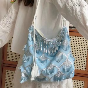 Ethnic Han Element Crossbody Bag - Large Capacity Miaojiang Hanfu Shoulder Tote for Daily Style 2025