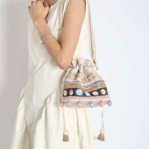 Ethnic Style Bucket Bag - Versatile Crossbody for Travel, Yunnan & Tibet Inspired, Cute Vacation Accessory