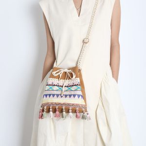 Ethnic Style Bucket Bag - Versatile Crossbody for Travel, Yunnan & Tibet Inspired, Cute Vacation Accessory