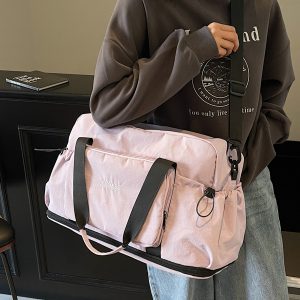 Fashionable Foldable Short Trip Bag for Women - Large Capacity Business Tote with Dry Wet Separation for Travel and Fitness