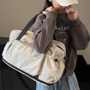 Fashionable Foldable Short Trip Bag for Women - Large Capacity Business Tote with Dry Wet Separation for Travel and Fitness