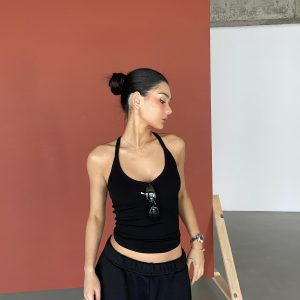 Faux Bare Face Athletic V-Neck T-Back High Elasticity Tank Top - Hot Girl Essentials for Y2K and 90s Style Fashion