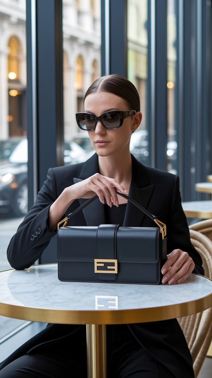 How to Style the Fendi Baguette Bag Black outfit idea